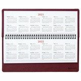Планинг датированный 2021 (305х140 мм) BRAUBERG &quot;Favorite&quot; 111501, кожзам, бордо