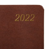 Ежедневник датированный 2022 А5 138x213 мм BRAUBERG &quot;Iguana&quot;, под кожу, коричневый, 112755