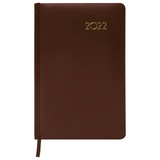 Ежедневник датированный 2022 А5 138x213 мм BRAUBERG &quot;Select&quot;, балакрон, коричневый, 112778