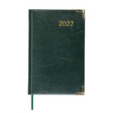 Ежедневник датированный 2022 А5 138x213 мм BRAUBERG &quot;Senator&quot;, под кожу, зеленый, 112783