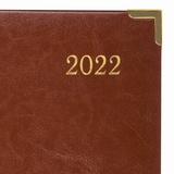 Ежедневник датированный 2022 А5 138x213 мм BRAUBERG &quot;Senator&quot;, под кожу, коричневый, 112781
