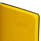 Ежедневник датированный 2023 А5 138x213 мм BRAUBERG &quot;Stylish&quot;, под кожу, желтый, 114072