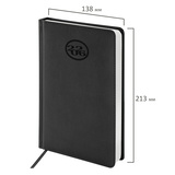 Ежедневник датированный 2026, А5, 138x213 мм, BRAUBERG &quot;Favorite&quot;, под кожу, черный, 117037