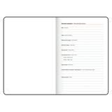 Ежедневник датированный 2026, А5, 138x213 мм, BRAUBERG &quot;Favorite&quot;, под кожу, черный, 117037