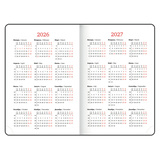 Ежедневник датированный 2026, А5, 138x213 мм, BRAUBERG &quot;Favorite&quot;, под кожу, черный, 117037