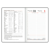 Ежедневник датированный 2026, А5, 138x213 мм, BRAUBERG &quot;Favorite&quot;, под кожу, черный, 117037