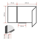 Доска магнитно-меловая/маркерная 100x300 см трехсекционная лаковая алюминиевая рама Attache