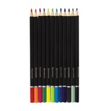 Карандаши цветные BRAUBERG Artist line 180596, трехгранные, черный корпус, высшее качество, 12 цветов