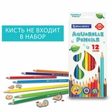 Карандаши цветные акварельные BRAUBERG PREMIUM AQUARELLE, 12 цветов, грифель мягкий 4 мм, 181671