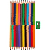 Карандаши цветные двухсторонние Kores с точилкой, 24 цвета