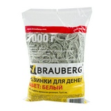 Резинки для банкнот 1000 г BRAUBERG 440106, диаметр 60 мм, белые