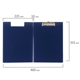 Папка-планшет BRAUBERG &quot;Contract&quot;, А4 (315х230 мм), с прижимом и крышкой, пластиковая, синяя, сверхпрочная, 1,5 мм, 223488