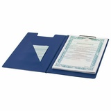 Папка-планшет BRAUBERG, А4 (340х240 мм), с прижимом и крышкой, картон/ПВХ, РОССИЯ, синяя, 221489