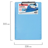 Доска-планшет BRAUBERG &quot;Energy&quot; с прижимом А4 (226х315 мм), пластик, 2 мм, СИНЯЯ, 232230