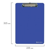 Доска-планшет BRAUBERG &quot;SOLID&quot; сверхпрочная с прижимом А4 (315х225 мм), пластик, 2 мм, СИНЯЯ, 226823