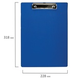 Доска-планшет STAFF с прижимом А4 (228х318 мм), картон/ПВХ, СИНЯЯ, 229555