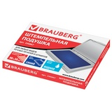 Штемпельная подушка BRAUBERG, 100х80 мм (рабочая поверхность 90х50 мм), синяя краска, 236867