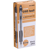 Ручка шариковая Crown CEO Ball АВ-2000R черная, автоматическая, 0,7 мм