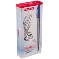 Ручка шариковая Berlingo Triangle Silver CBp_10792, 1 мм, синяя