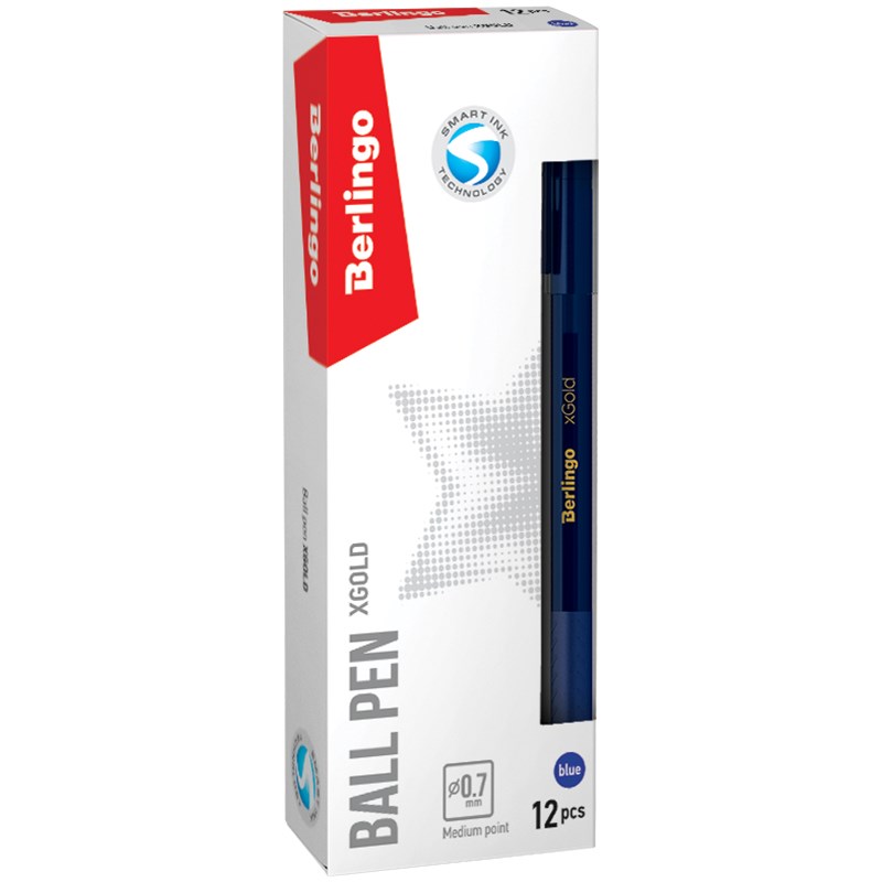 Ручка шариковая Berlingo xGold CBp_07500, 0,5 мм, грип, синяя
