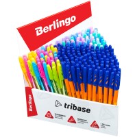 Ручка шариковая Berlingo Tribase CBp_709, 0,5 мм, синяя, корпус ассорти