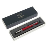 Ручка шариковая PARKER Vector Standard Red CТ 2025453, корпус красный, детали из нержавеющей стали, синяя
