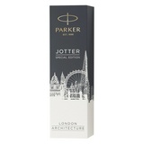 Ручка шариковая PARKER Jotter London Architecture Postmodern Black 2025829, корпус черный, нержавеющая сталь, синяя