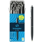 Ручка шариковая автоматическая Schneider &quot;K15&quot; черная, 1,0мм, корпус черный, штрих-код на корпусе