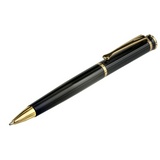 Ручка подарочная шариковая BRAUBERG &quot;Perfect Black&quot;, корпус черный, узел 1 мм, линия письма 0,7 мм, синяя, 141416