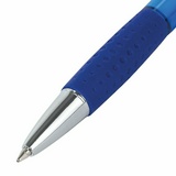 Ручка шариковая автоматическая с грипом BRAUBERG SUPER, СИНЯЯ, корпус синий, узел 0,7 мм, линия письма 0,35 мм, 143374
