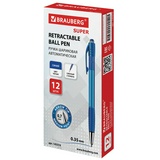 Ручка шариковая автоматическая с грипом BRAUBERG SUPER, СИНЯЯ, корпус синий, узел 0,7 мм, линия письма 0,35 мм, 143374