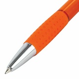 Ручка шариковая автоматическая с грипом BRAUBERG SUPER, СИНЯЯ, корпус оранжевый, узел 0,7 мм, линия письма 0,35 мм, 143375