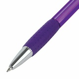 Ручка шариковая автоматическая с грипом BRAUBERG SUPER, СИНЯЯ, корпус фиолетовый, узел 0,7 мм, линия письма 0,35 мм, 143373
