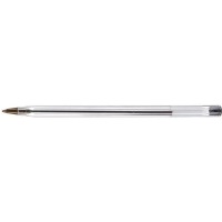 Ручка шариковая Attache Classic, прозрачный корпус, черная паста, 0.7 мм