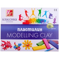 Пластилин классический Луч Классика 18 цветов 360 г со стеком, 20С 1330-08