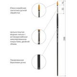 Кисть художественная профессиональная BRAUBERG 200679 ART &quot;CLASSIC&quot;, синтетика жесткая, овальная, № 6, длинная ручка