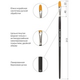 Кисть художественная профессиональная BRAUBERG 200682 ART &quot;CLASSIC&quot;, синтетика жесткая, овальная, № 12, длинная ручка