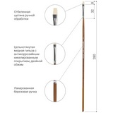 Кисть художественная профессиональная BRAUBERG 200714 ART &quot;CLASSIC&quot;, щетина, плоская, № 4, длинная ручка