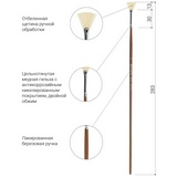 Кисть художественная профессиональная BRAUBERG 200742 ART &quot;CLASSIC&quot;, щетина, веерная, № 2, длинная ручка