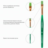 Кисти ЮНЛАНДИЯ, набор 6 шт. (синтетика круглые №2, 3, плоские №4, 5, 6, 8), блистер, 200890