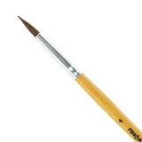 Кисть ПИФАГОР, ПОНИ, круглая, № 4, деревянная лакированная ручка, с колпачком, 200833