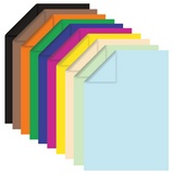 Цветная бумага А4 ТОНИРОВАННАЯ В МАССЕ, 100 листов, 10 цветов, склейка, 80г/м2, BRAUBERG, 124715