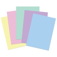 Цветная бумага А4 ТОНИРОВАННАЯ В МАССЕ, ПАСТЕЛЬНАЯ, 20 листов, 5 цветов, BRAUBERG, 200х290мм, 128005