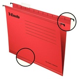 Подвесная папка Esselte Standart 90316, А4 до 250 листов, красная, 25 шт упак