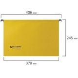 Подвесная папка BRAUBERG Foolscap 231794, 406х245 мм, картон, 220г/м2, 10 шт, желтая