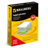 Лоток для бумаг горизонтальный BRAUBERG Germanium 231953, металлический, 3 секции, А4 (267х355х295 мм), серебристый