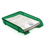 Лоток горизонтальный для бумаг BRAUBERG Office style 237292, 320х245х65 мм, тонированный зеленый