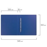 Папка с металлическим пружинным скоросшивателем BRAUBERG 223187, картон/ПВХ, 35 мм, синяя