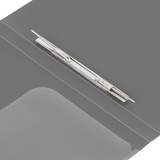 Папка с металлическим скоросшивателем и внутренним карманом BRAUBERG Диагональ 221353, серебристая, до 100 листов, 0,6 мм