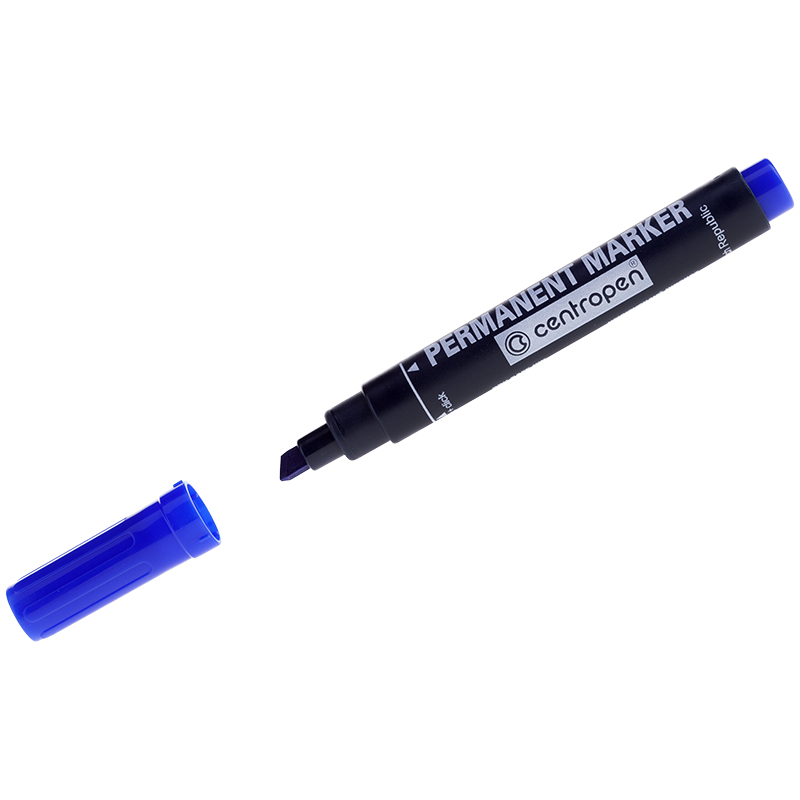 Маркер Centropen Permanent 8516, 2-5 мм, синий, скошенный